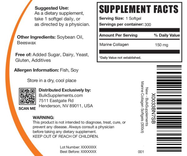 Frasco de colágeno marino hidrolizado