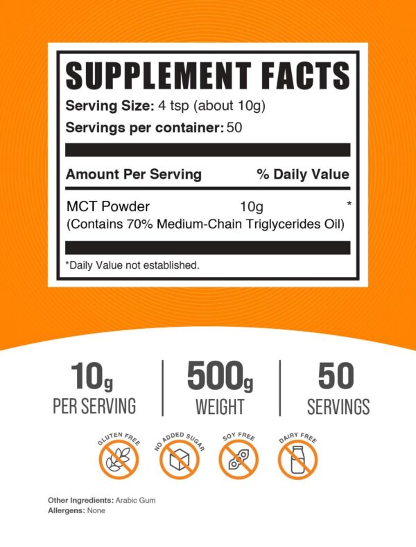 Contenedor de polvo MCT BulkSupplements