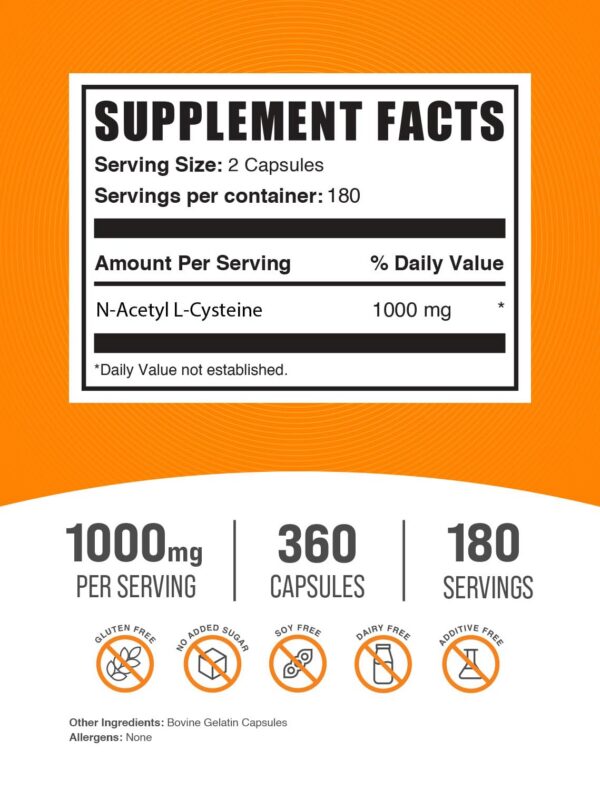 Etiqueta NAC 1000mg BulkSupplements