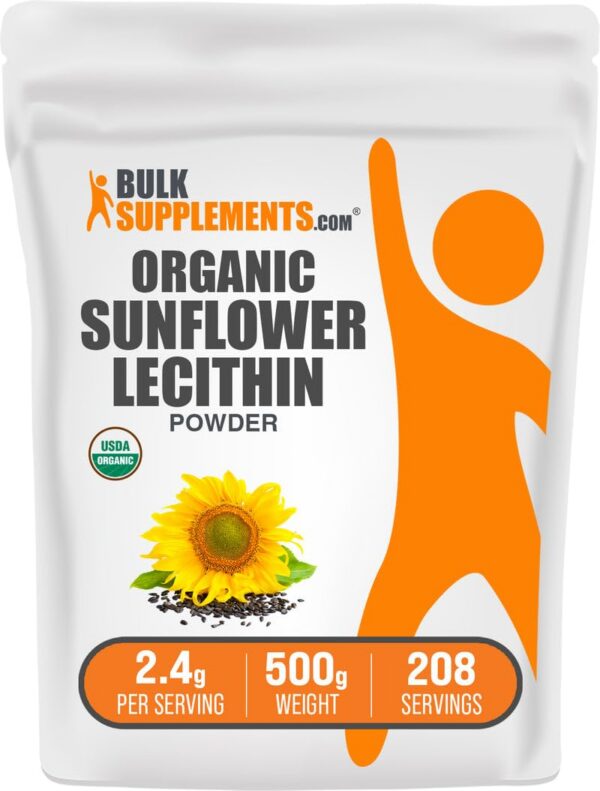 Lecitina de girasol orgánica en polvo BulkSupplements frontal