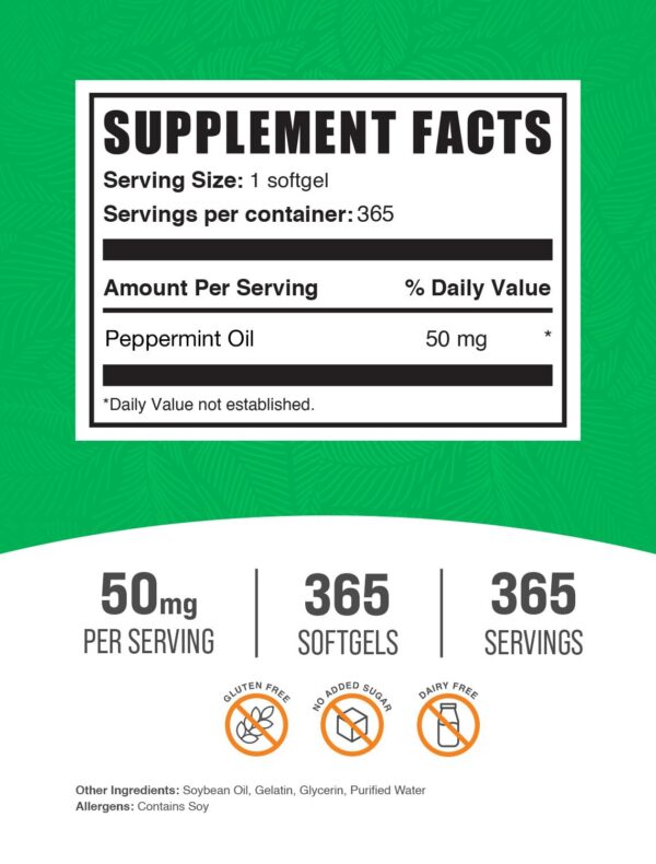 Cápsulas suaves de aceite de menta 50 mg
