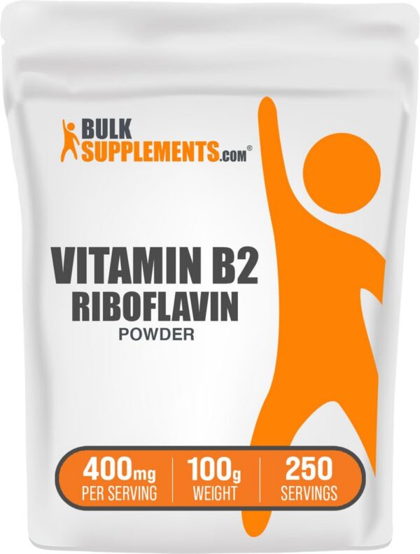Polvo de riboflavina en frasco BulkSupplements