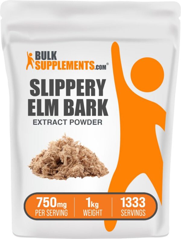 Frente del envase BulkSupplements Slippery Elm Powder