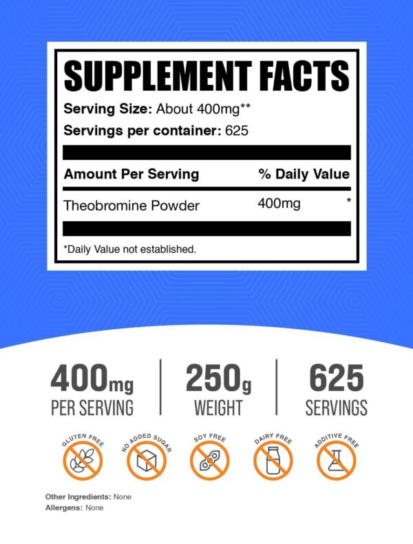 Teobromina teobromina polvo por porción
