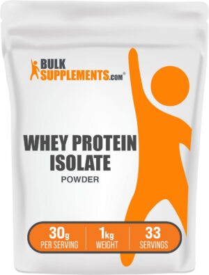 Frente del envase BulkSupplements Whey Protein Isolate Powder