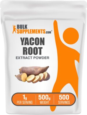 Frasco de polvo de yacón BulkSupplements