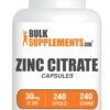Frasco BulkSupplements Zinc Citrato cápsulas