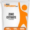 BulkSupplements zinc citrate polvo frasco etiqueta