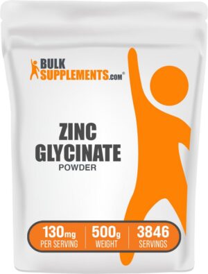 Version 1.0.0 Polvo glicinato de zinc BulkSupplements frasco