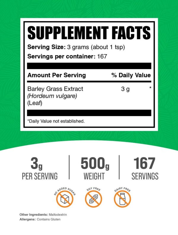 Version 1.0.0 Cebada verde en polvo suplemento vegano BulkSupplements