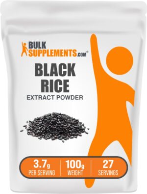 Paquete de BulkSupplements con extracto de arroz negro en polvo