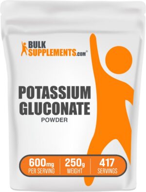 Version 1.0.0 Polvo de gluconato de potasio BulkSupplements en envase plástico