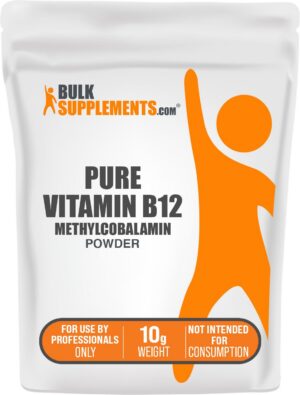 Polvo de B12 methylcobalamin en frasco BulkSupplements