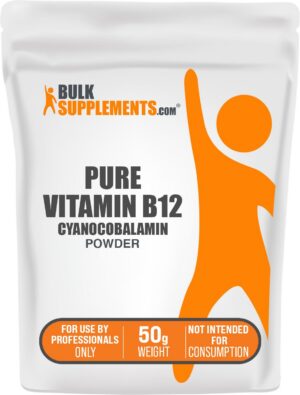 Polvo de B12 cianocobalamina BulkSupplements