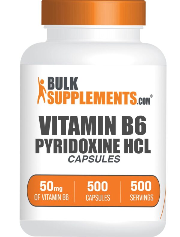 Botella de cápsulas BulkSupplements B6 50 mg