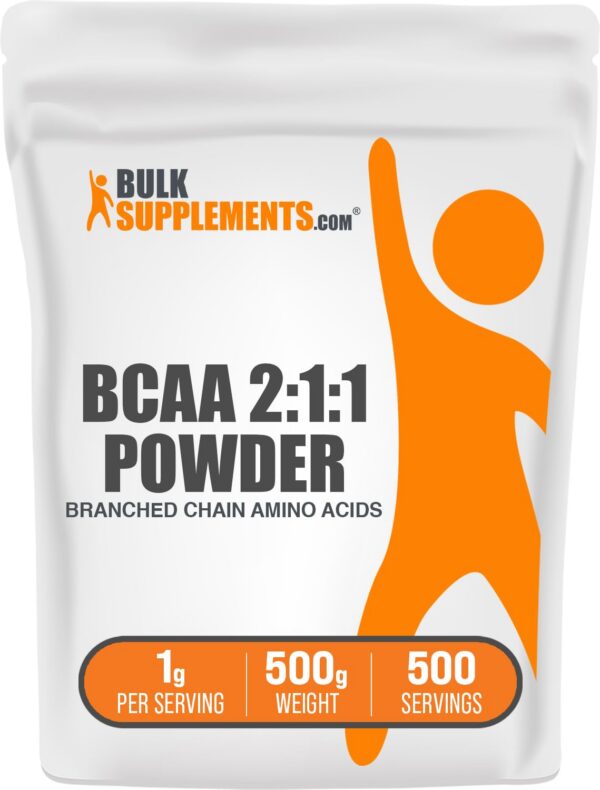 BulkSupplements BCAA 2:1:1 polvo frente etiqueta