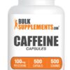 BulkSupplements cápsulas de cafeína 100mg botella frontal