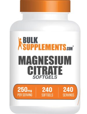 Softgels de citrato de magnesio BulkSupplements frasco