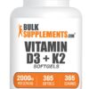 Frontal de BulkSupplements D3 + K2 Softgels