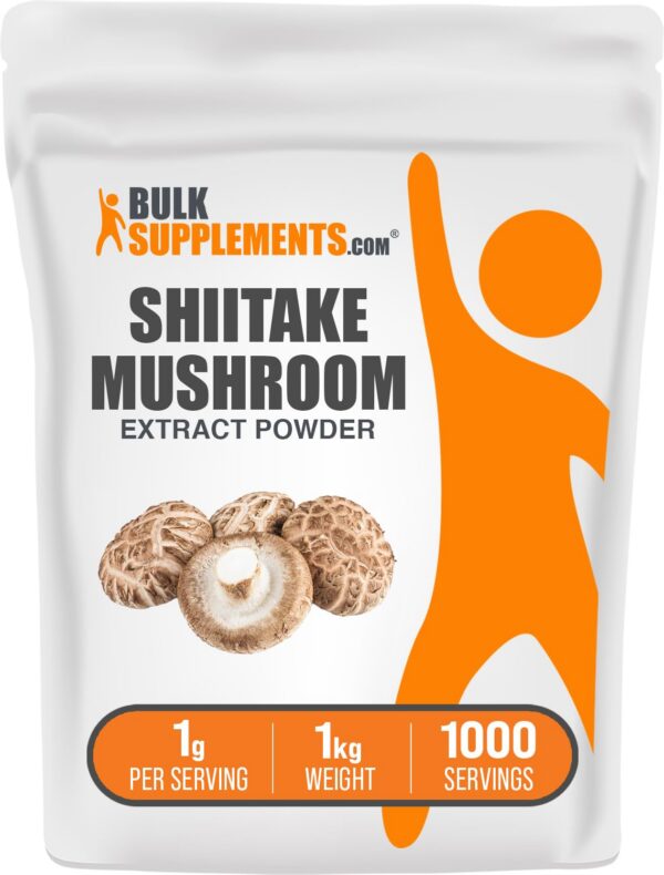 BulkSupplements extracto hongos shiitake polvo envase frontal