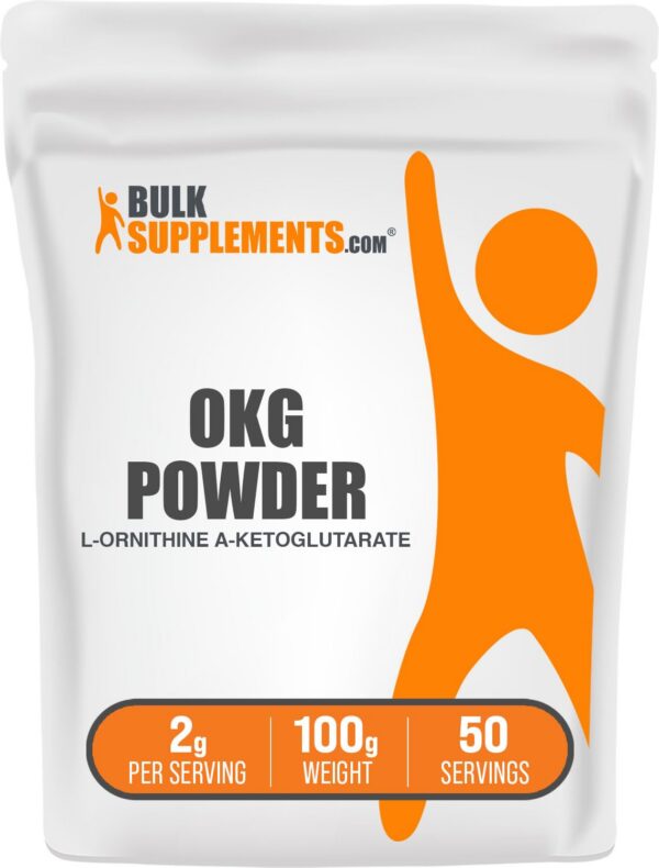 BulkSupplements L-ornitina alfa-cetoglutarato etiqueta frontal