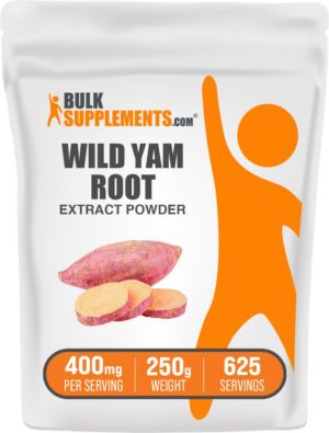Polvo de Ñame Silvestre BulkSupplements en frasco