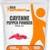 BulkSupplements pimienta cayena polvo 40000 hu envase frontal