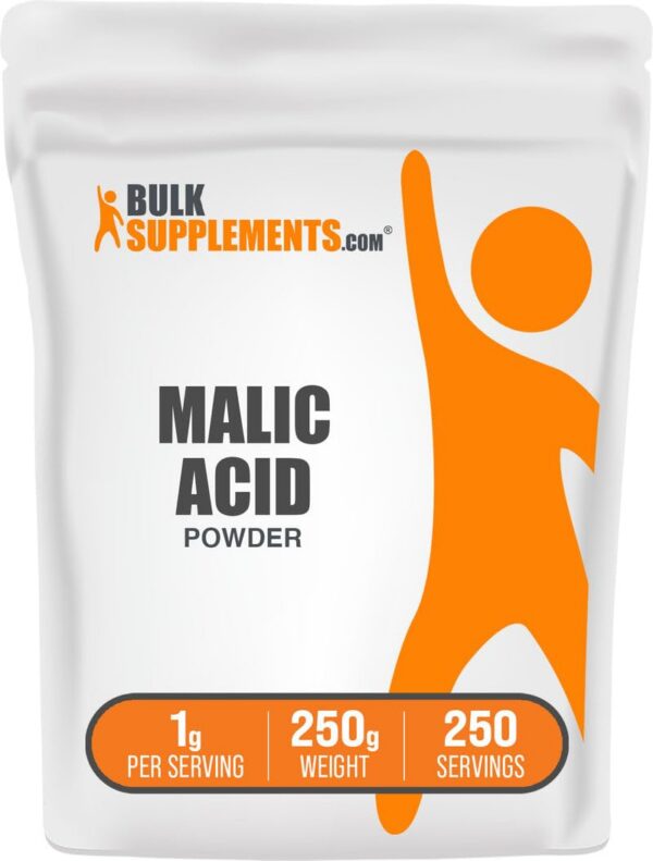 Frasco BulkSupplements Polvo de Ácido Málico