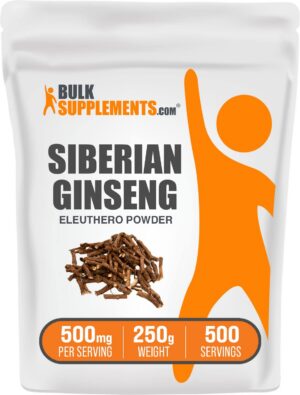 BulkSupplements Polvo de Eleuthero Ginseng Siberiano 250g bolsa
