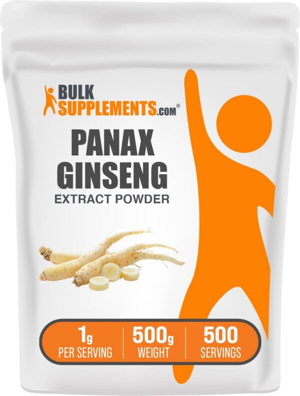 BulkSupplements polvo extracto raíz de ginseng 500g envase frontal
