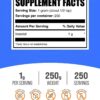 Etiqueta de suplemento BulkSupplements polvo inositol
