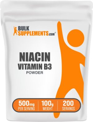 BulkSupplements polvo de niacina vitamina B3 500mg