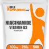 BulkSupplements polvo de niacinamida 500mg paquete 250 gramos