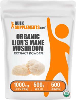 BulkSupplements polvo orgánico extracto melena de león 500g