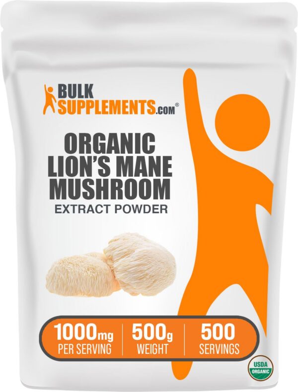BulkSupplements polvo orgánico extracto melena de león 500g