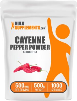 BulkSupplements polvo pimienta cayena 40000 HU 500 gramos