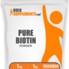 Envase BulkSupplements polvo puro de biotina 1kg