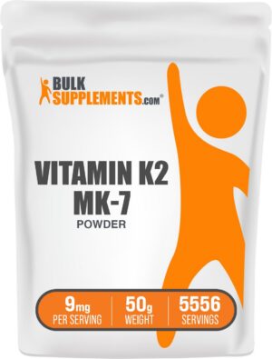 Polvo de vitamina K2 MK-7 BulkSupplements frasco