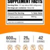 Etiqueta del suplemento BulkSupplements R-ALA polvo
