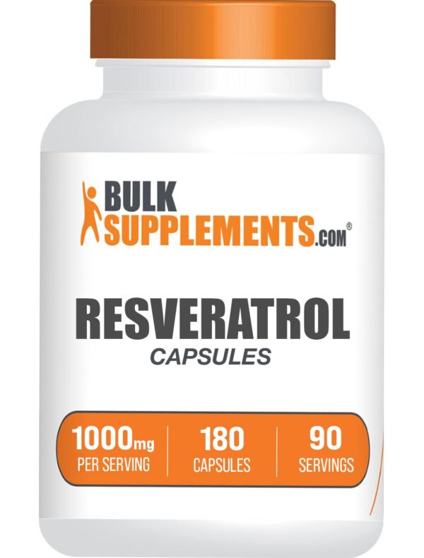 Frente de frasco BulkSupplements Resveratrol 1000 mg