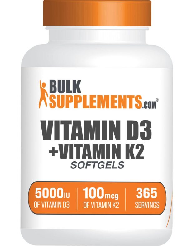 Version 1.0.0 BulkSupplements vitamina D3 K2 5000 UI 365 cápsulas blandas