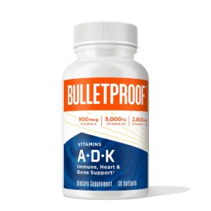 Frente del envase Bulletproof A-D-K Softgels