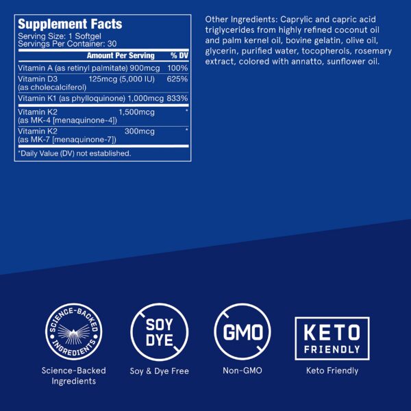 Etiqueta de Bulletproof A-D-K Softgels
