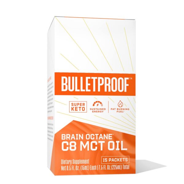 Version 1.0.0 Bulletproof Brain Octane C8 MCT Oil sobres frente