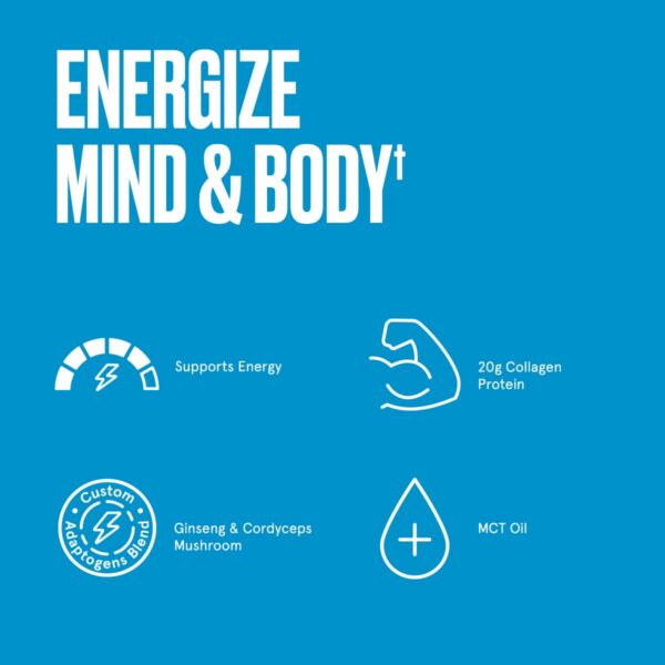 Etiqueta lateral del envase Bulletproof colágeno vainilla