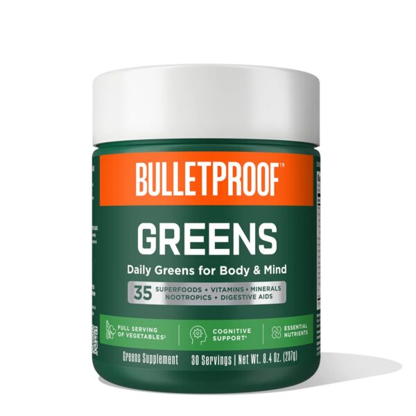 Bulletproof Greens polvo en envase