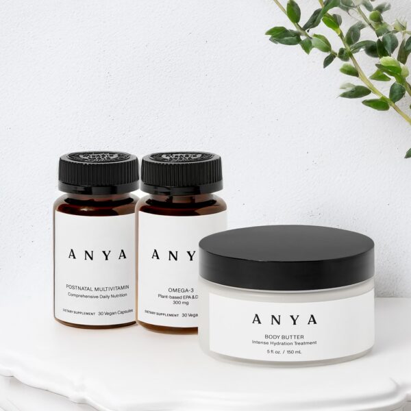 bundle anya multivitaminas y manteca corporal posparto mujer