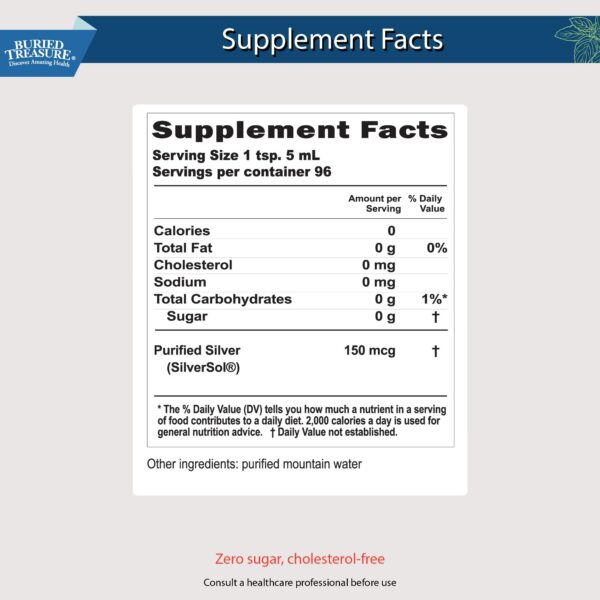 Envase frontal Buried Treasure plata líquida 30 ppm
