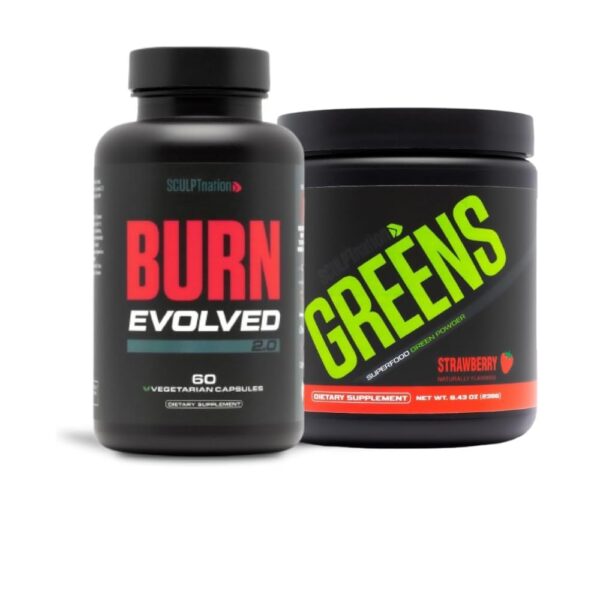 Burn Evolved 2.0 frente a envase Sculpt Nation