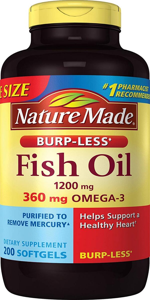 Burp-Less Fish Oil 1200 mg frasco
